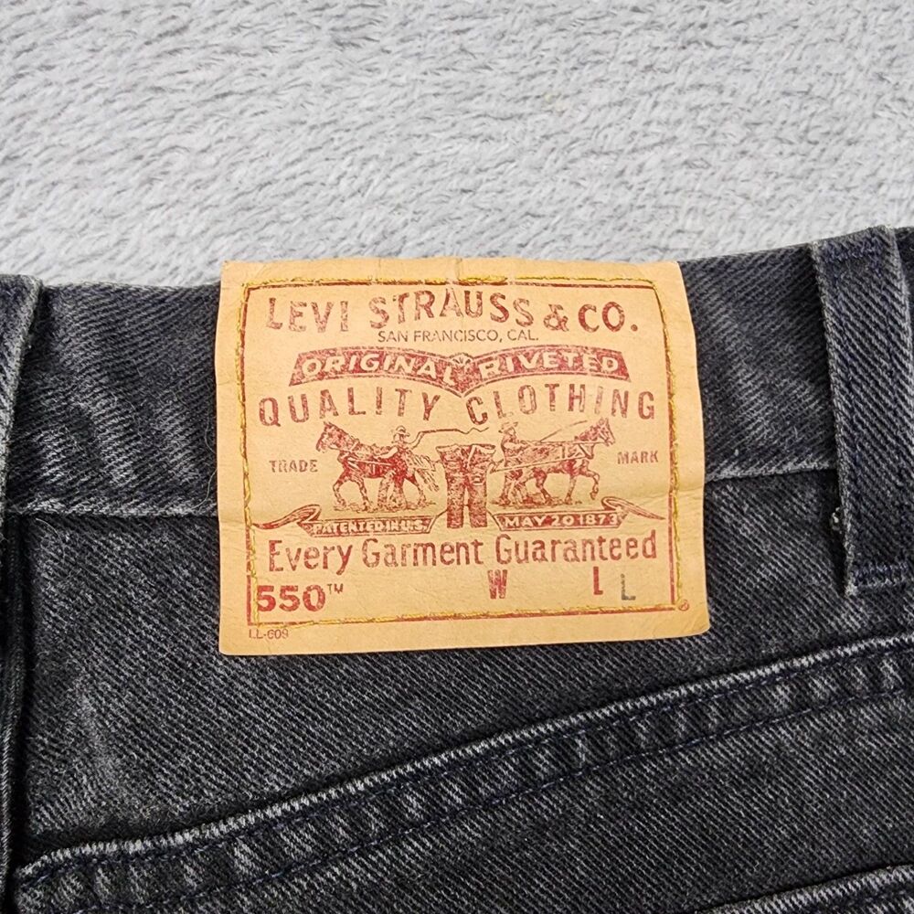 Levis Womens 10 MIS L Black 550 Jeans 100% Cotton Made in USA Relaxed Fit - Picture 9 of 13